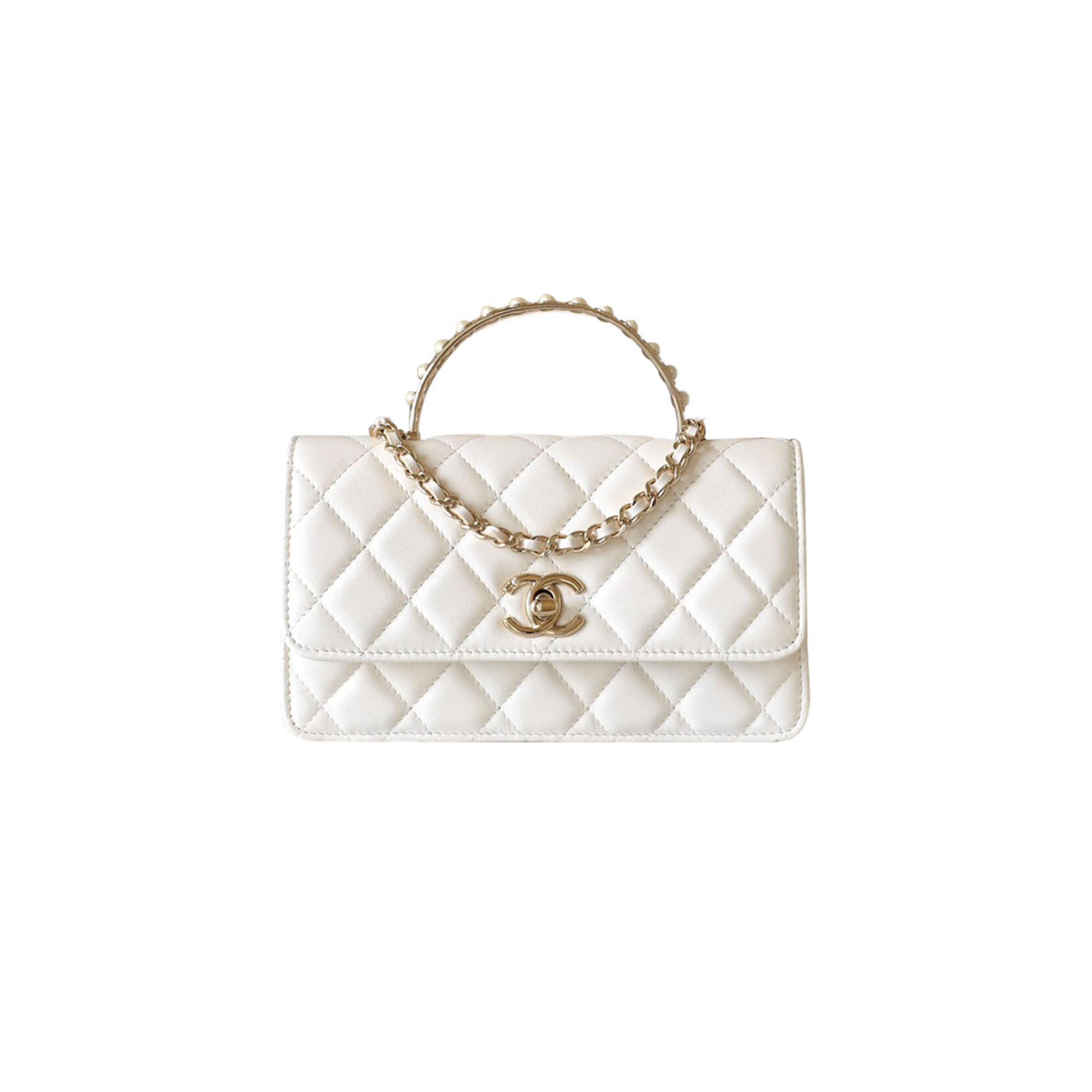 CHANEL PEARL ACCORDION HANDBAG (18.5*11*5cm)